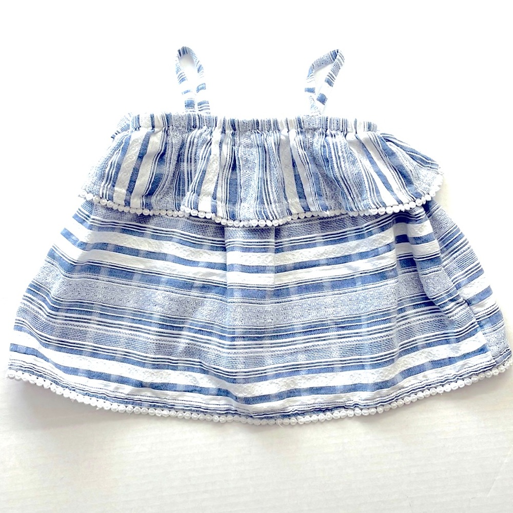 Tucker + Tate Striped Ruffle Sleeveless Top, Size 4